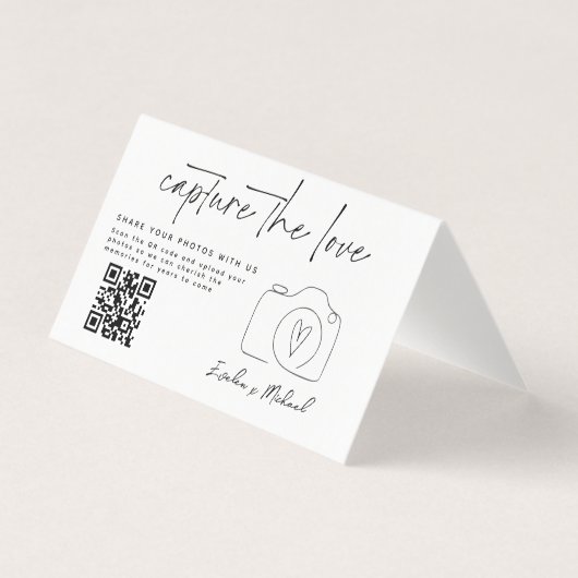 Minimalistische Capture The Love QR-code Gevouwen  Kaart (Voorkant)