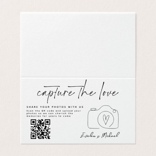 Minimalistische Capture The Love QR-code Gevouwen  Kaart (Buitenkant ongevouwen)