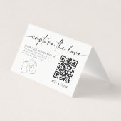 Minimalistische Capture The Love QR-code Vouwkaart Kaart (Voorkant)
