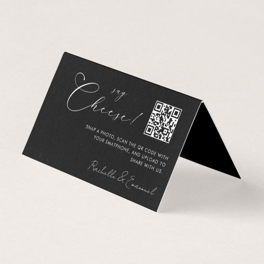 Minimalistische Capture The Love QR-code Vouwkaart Kaart (Voorkant)