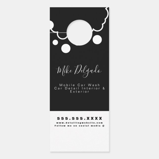 Minimalistische Car Wash Mobile Detail Interieur L Deurhanger (Voorkant)