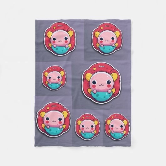 Minimalistische cartoon fleece deken (Voorkant)