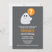 Minimalistische Cartoon Ghost Verjaardagsfeestje U Kaart (Voorkant)