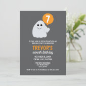 Minimalistische Cartoon Ghost Verjaardagsfeestje U Kaart (Staand voorkant)