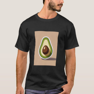 Minimalistische Cartoon halve avocado Sticker T-shirt