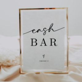 Minimalistische Cash Bar Trouwbord Poster