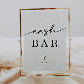 Minimalistische Cash Bar Trouwbord Poster