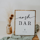 Minimalistische Cash Bar Trouwbord Poster