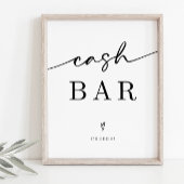 Minimalistische Cash Bar Trouwbord Poster