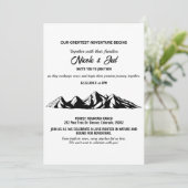 Minimalistische Casual Mountain Outdoor Wedding Zw Kaart (Staand voorkant)