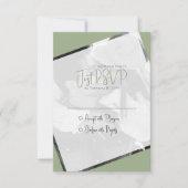 Minimalistische Casual Sage Groene Bruiloft RSVP Kaartje (Voorkant)