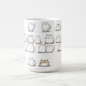 Minimalistische Cat Line Art - Elegant met de hand Koffiemok (Center)