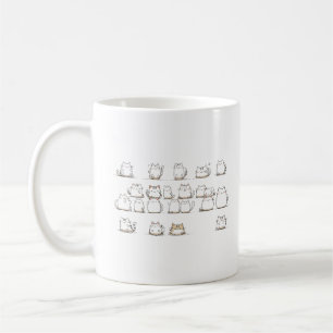 Minimalistische Cat Line Art - Elegant met de hand Koffiemok