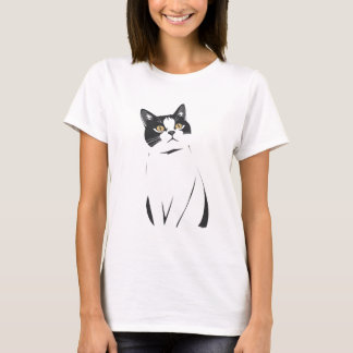 Minimalistische Cat Line Art T-shirt voor vrouwen 