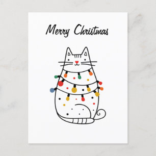 Minimalistische Cat Lover Christmas Kaart