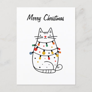 Minimalistische Cat Lover Christmas Kaart