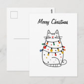 Minimalistische Cat Lover Christmas Kaart (Voorkant / Achterkant)