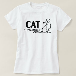 Minimalistische Cat Mama T-shirt - Cute Line Art K