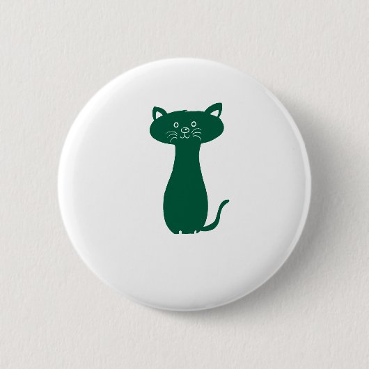 Minimalistische Cat Silhouette Patches & Buttonnen Ronde Button 5,7 Cm (Voorkant)