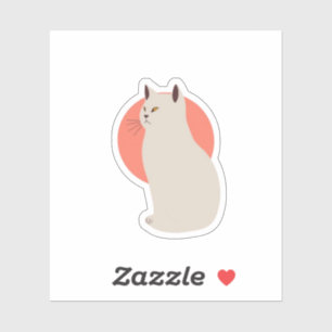 Minimalistische Cat Silhouette Sticker – Schattige