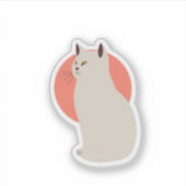 Minimalistische Cat Silhouette Sticker – Schattige (Voorkant)