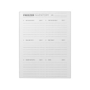 Minimalistische Categorieën Vriesvoorraad Organise Notitieblok