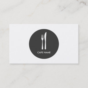 Minimalistische Catering Fork en Knife Circle Logo Visitekaartje