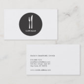 Minimalistische Catering Fork en Knife Circle Logo Visitekaartje (Voorkant / Achterkant)