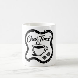 Minimalistische Chai-tijd typografie kunst Koffiemok