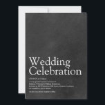 Minimalistische Chalkboard bruiloft definitie Kaart<br><div class="desc">Een chique,  moderne,  leuke huwelijksuitnodiging voor u om te personaliseren met uw unieke definitie van uw speciale evenement. Ontworpen door Thisnotme©</div>