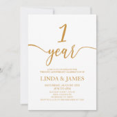 Minimalistische Champagne 1e bruiloft Jubileum Kaart (Voorkant)