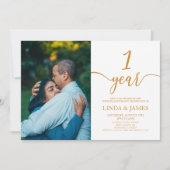 Minimalistische Champagne 1e bruiloft Jubileum Kaart (Voorkant)