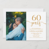 Minimalistische Champagne 60e bruiloft Jubileum Kaart (Voorkant)