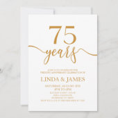 Minimalistische Champagne 75e bruiloft Jubileum Kaart (Voorkant)