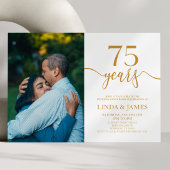 Minimalistische Champagne 75e bruiloft Jubileum Kaart