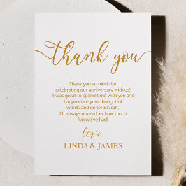 Minimalistische Champagne bruiloft Jubileum Bedankkaart