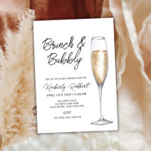 Minimalistische Champagne Brunch Bubbly Baby showe