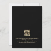 Minimalistische Champagne Gold Black QR-code Wedde Kaart (Achterkant)