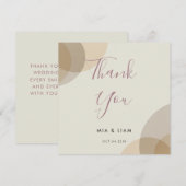 Minimalistische Champagne Ivoor Cirkels Huwelijk Bedankkaart (Voorkant / Achterkant)