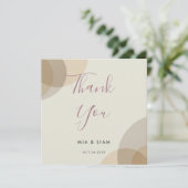 Minimalistische Champagne Ivoor Cirkels Huwelijk Bedankkaart (Staand voorkant)