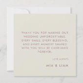 Minimalistische Champagne Ivoor Cirkels Huwelijk Bedankkaart (Achterkant)