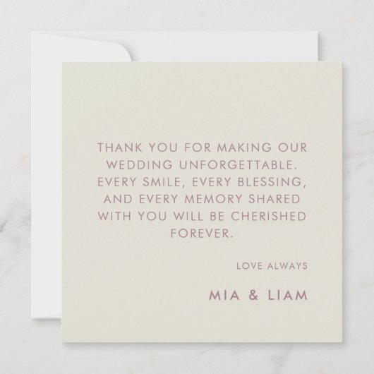 Minimalistische Champagne Ivoor Cirkels Huwelijk Bedankkaart (Achterkant)