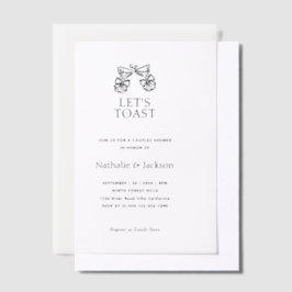 Minimalistische champagne koppel shower bruid vellum uitnodigingen