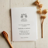 Minimalistische Champagne Paar Douche Bruid Kaart