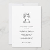 Minimalistische Champagne Paar Douche Bruid Kaart (Voorkant)