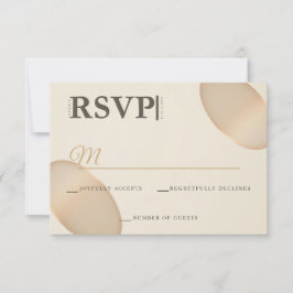 Minimalistische Champagne Pebble Ivoorkleurige Tro RSVP Kaartje