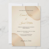 Minimalistische Champagne Pebble Ivory Wedding Kaart (Voorkant)