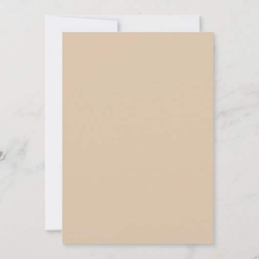 Minimalistische Champagne Pebble Ivory Wedding Kaart (Achterkant)