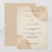 Minimalistische Champagne Pebble Ivory Wedding Kaart (Voorkant / Achterkant)