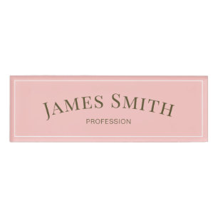 Minimalistische Champagne Roze Goud Trendy Profess Naambadge